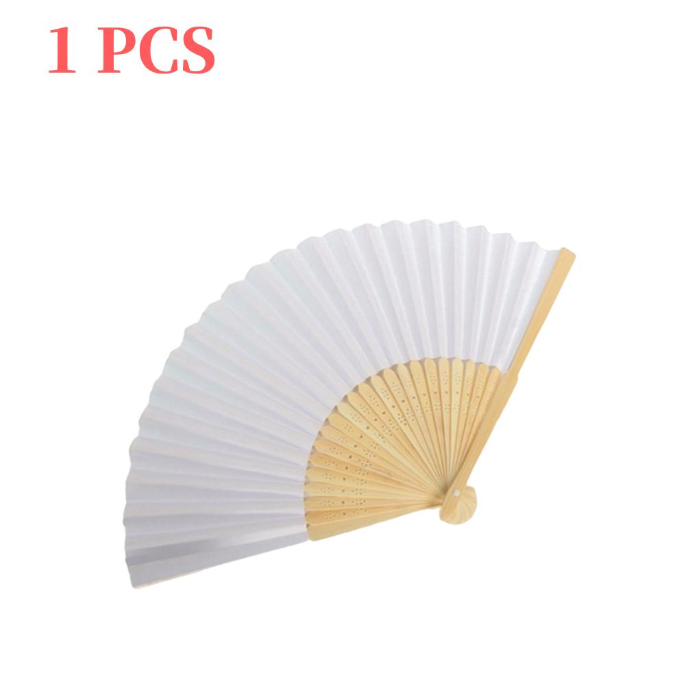 Blank White DIY Paper Decorative Fans Hand Practice Hand Held Fan Portable Hand-painted Elegant Creative for Dance Cosplay Props