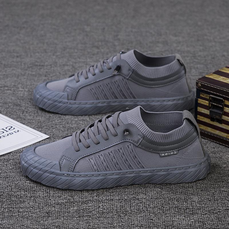 Neue Herren-Einzelschuhe Sport-Freizeitschuhe atmungsaktive Strickschuhe Mittelalterliche und junge Trend-Board-Schuhe Schnürschuhe Herrenschuhe