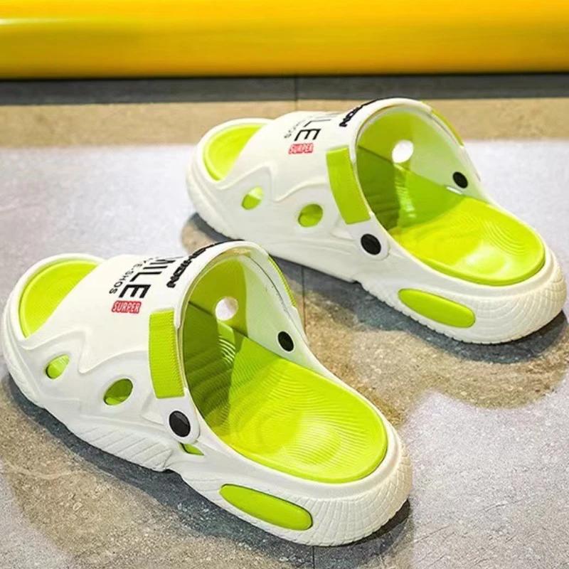 Men's Slippers Summer New Thick Soled Casual Sandals Outdoor Anti Slip Beach Shoes Comfortable and Lightweight Two on Sandals
