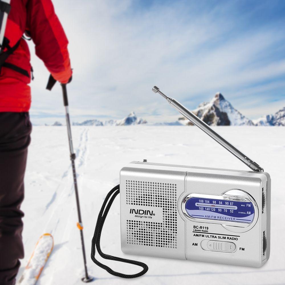 

Outdoor Portable Speaker Mini Radio AM/FM Pocket Weather Radio World Receiver