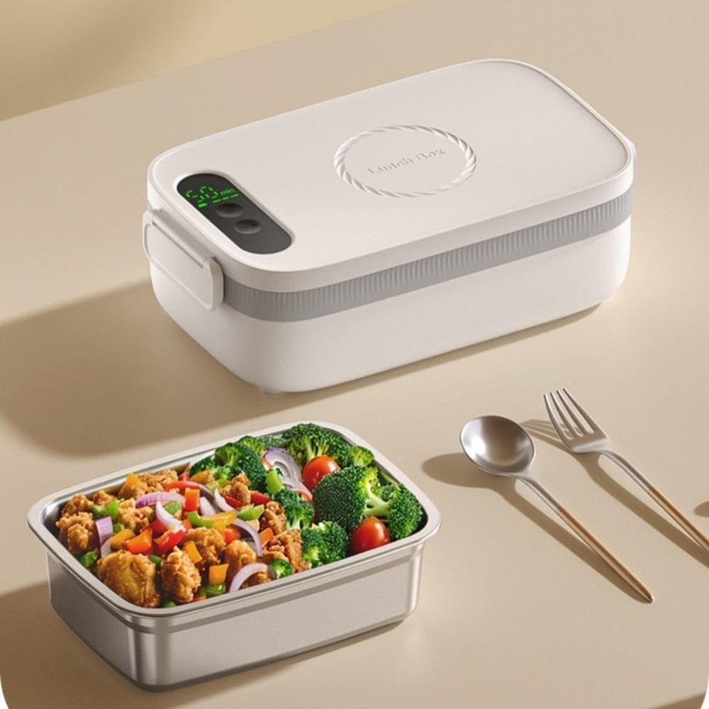 with Timer & 4 Temp Settings Electric Heated Lunch Box Food Containers