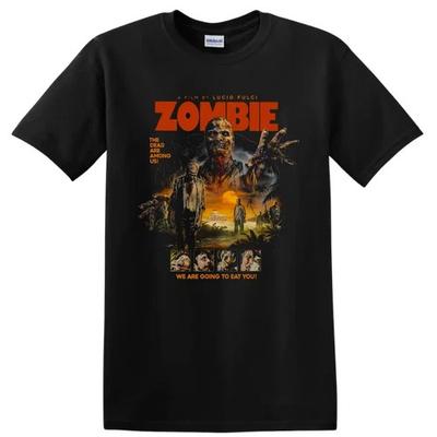 Zombi 2 Zombie Horror Koszulka Włoski Kultowy Film Plakat Sztuka Grafika Nieumarły T-shirt
