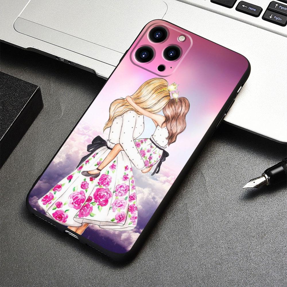 Pro iPhone 8 Plus 13 Pro Max 14 XR 12 XS 7 11 X SE2 5S Mini SE2022 6S 5 SE Pouzdro Žena Móda dívka Super Máma miminko TPU