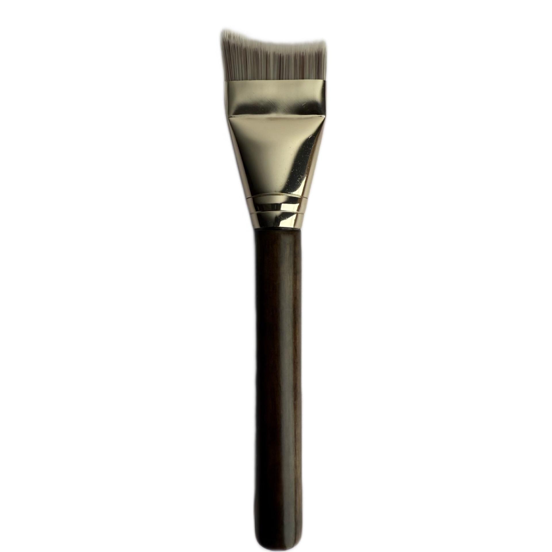 Yucai Ultra-Thin Crescent Foundation Brush - Flat Head for Liquid Makeup, Minimizes Powder Absorption.