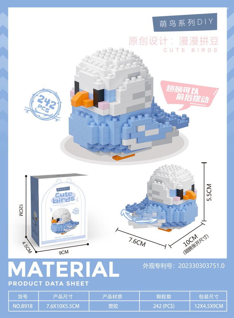 Giocattolo Mattoncini Animali Uccelli per Bambini Ragazza 8 Anni Regalo di Compleanno Pappagallo Educativo Mini Mattoncino da Assemblare Giocattolo per Ragazzo