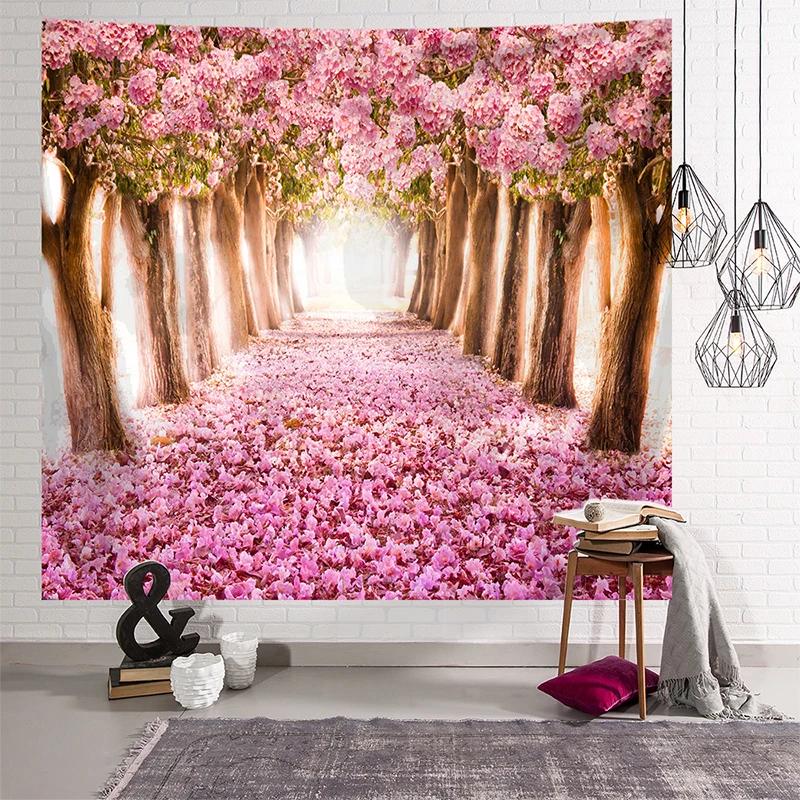 Rose Cherry Blossom Wall Tapestry Women's Room  Home Living  Decoration