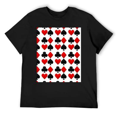 Hearts Diamonds Clubs Spades Playing Card T-Shirt Blouse Vintage Clothes Summer Top Black T Shirts for Men