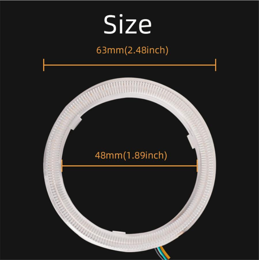 2Pcs 60mm RGB Car Motorcycle Angel Eyes Headlight Halo Rings Decorative Lights