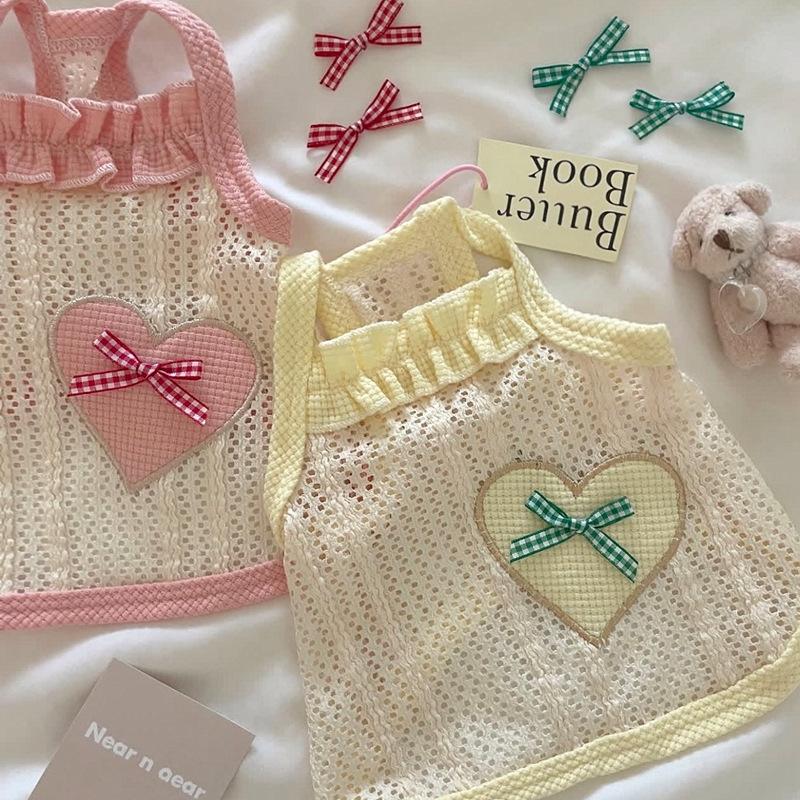 Pet Dog Clothes Cute Thin Breathable Love Teddy Pomeranian Small Dogs And Kittens Vest