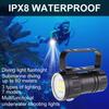 3.7V 28800Lm LED Photography Diving 80m Flashlight Torch with Bracket Stand