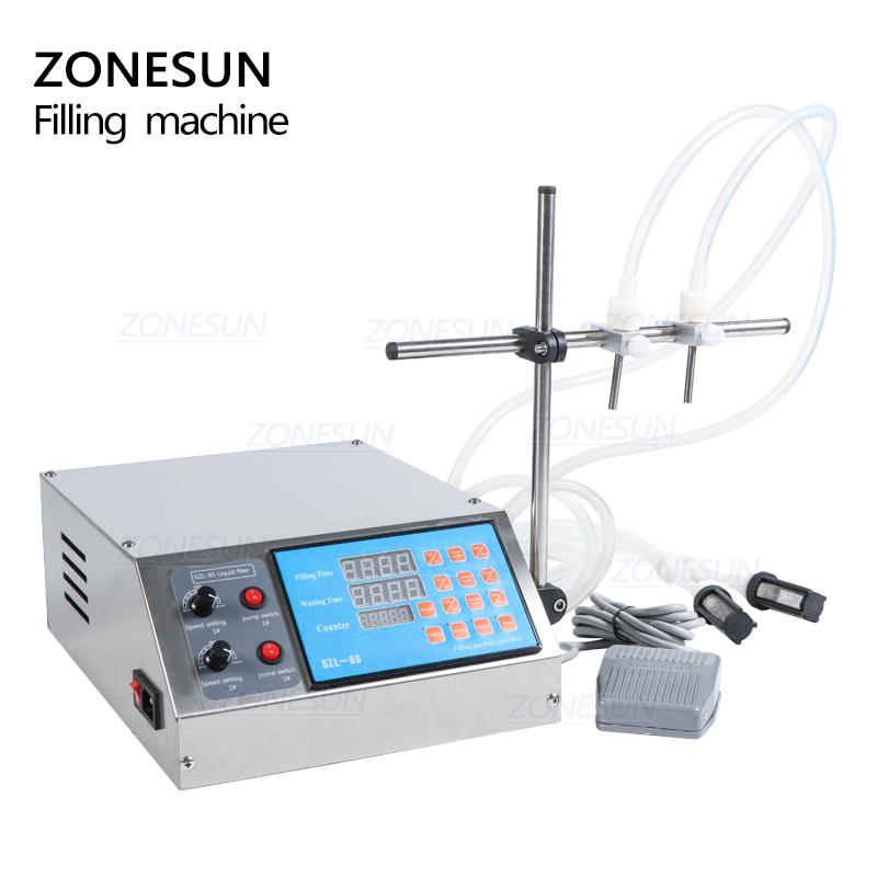 ZONESUN ZS-YTPP2T 2-Kopf Flüssigkeitsabfüllmaschine, halbautomatische Wasserflaschenabfüllmaschine mit Peristaltikpumpe