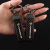 FIMT8 Leather Carbon Fiber Car Keychain Key Pendant Keyring For Porsche 911 718 Taycan Panamera Cayenne Macan Cayman Auto Accessories