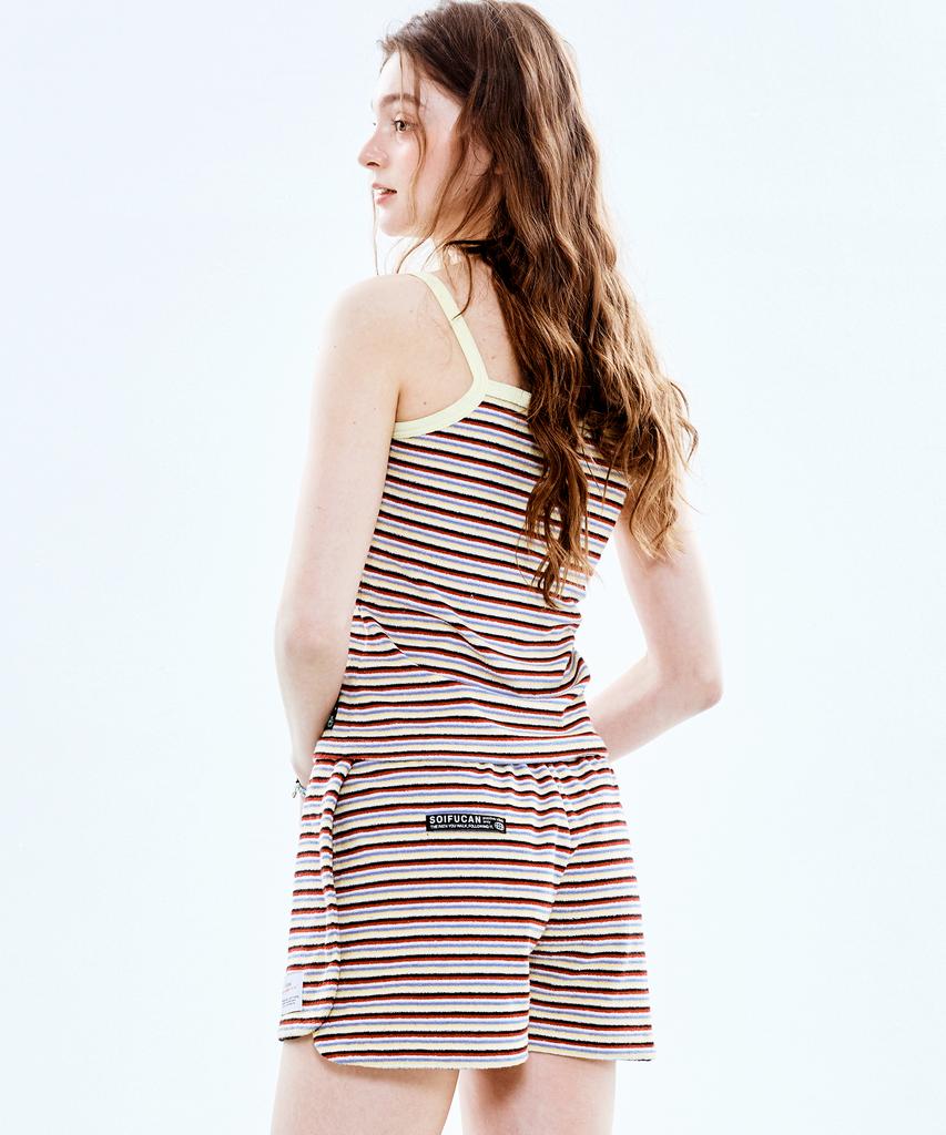 Soipeuyukaen Retro Striped Terry Shorts