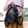 All Leather Backpack Women'S Bag Black Cowhide Backpack Rear Zipper Anti-Theft Travel Bag