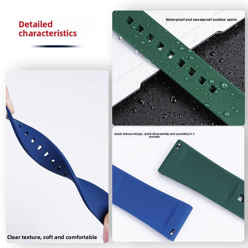19/20/21/22mm For Longines Conquest HydroConquest L3.781 642 742 782 Quick Release Rubber Watchband Sports Diving Silicone Strap