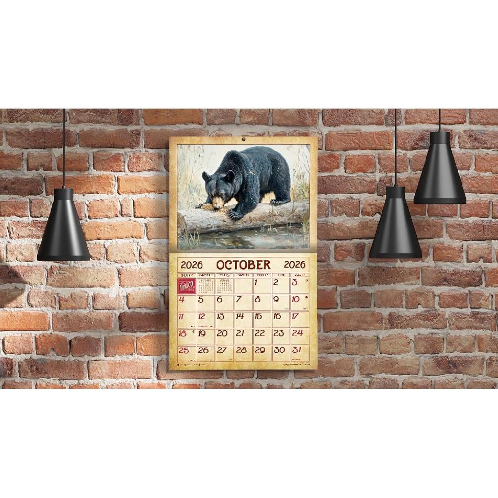 2026 Vintage Wildlife Wall Calendar 16-Month X-Large Size 14x22, Retro Widllife Calendar by The KING Company-Monster Calendars