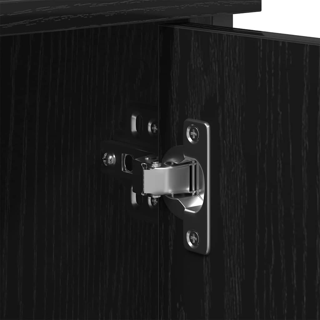 TV Cabinet Set Black Oak Effect 101 x 35 x 65 cm