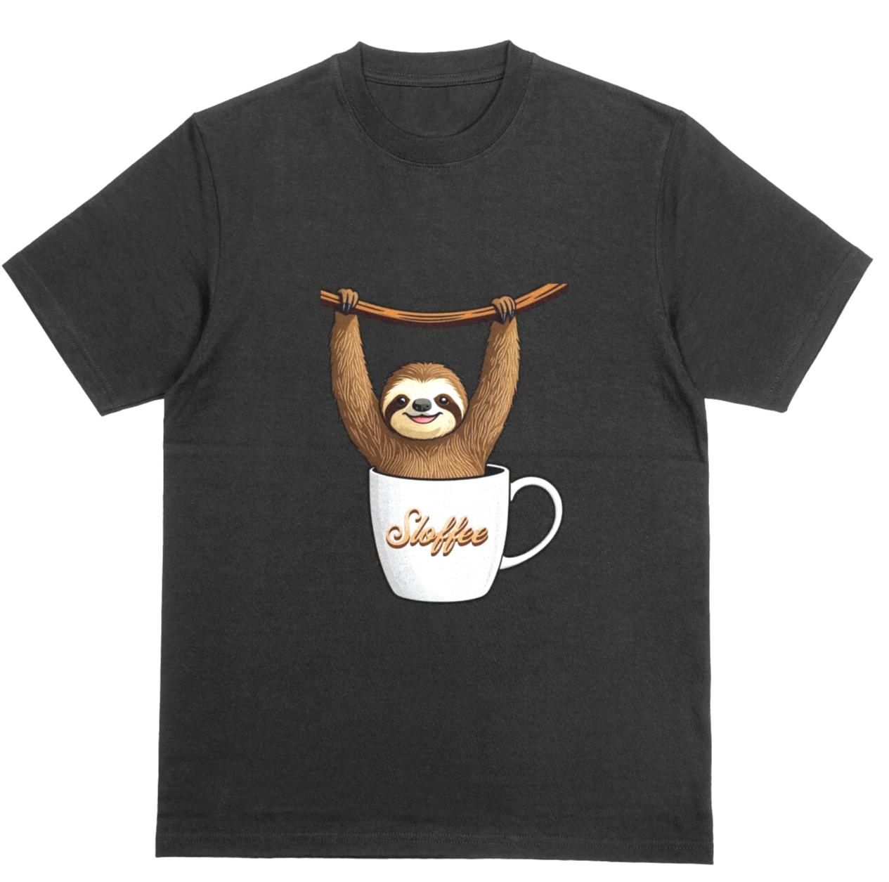 

Футболка Sloffee Унисекс Смешная для любителей кофе Слау Медленные Утра Я ЛЮБЛЮ КОФЕ Футболка S