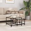 VidaXL Nesting Coffee Tables 2 Pcs Clear Glass Top Steel, Nesting Table, Modern Nesting Table, Table 845982