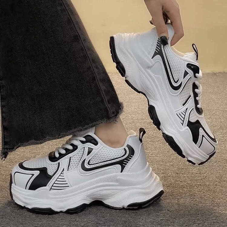 Paris dad shoes for women show small feet, thick soles increase height, trendy cool women's shoes 2025 spring and autumn versatile casual sports shoes