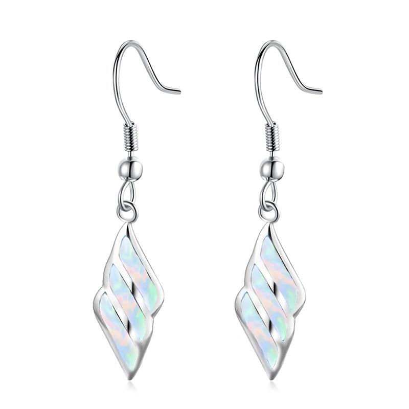 New Minimalist Blue Striped Wing Earring Earrings for Women Fashionable European and American Earrings