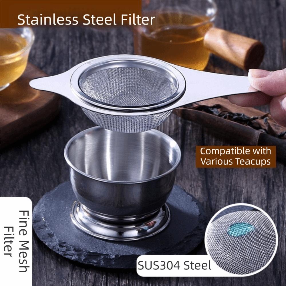 Stainless Steel Tea Strainer Set Fine Mesh Hanging Tea Infuser  Tea Brewing