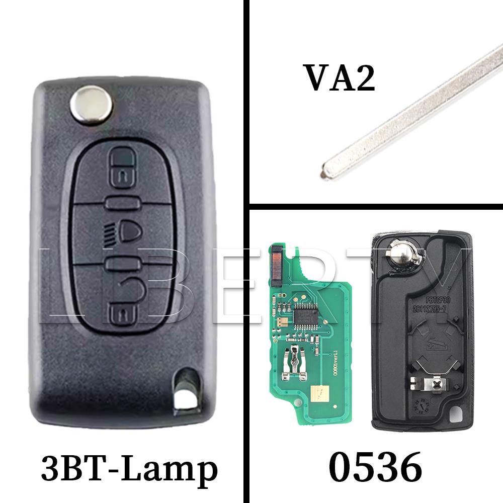 Ly Flip Remote Card Key For Peugeot 207 307 308 407 607 807 For Citroen C2 C3 C4 C5 C6 Xsara Berlingo HU83 VA2 0536 0523 ASK FSK