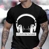 Magliette personalizzate per Uomo Donna Abbigliamento Stampa personalizzata Cuffie Magliette da Uomo Vestiti per Amanti della Musica Nome Club DJ Magliette Fai da Te