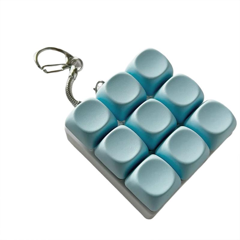 Keychain With Keyboard To Relieve Stress 4/9 Button Toy Relaxing And Quiet Mechanical Keyboard Easy To Remove Readjust