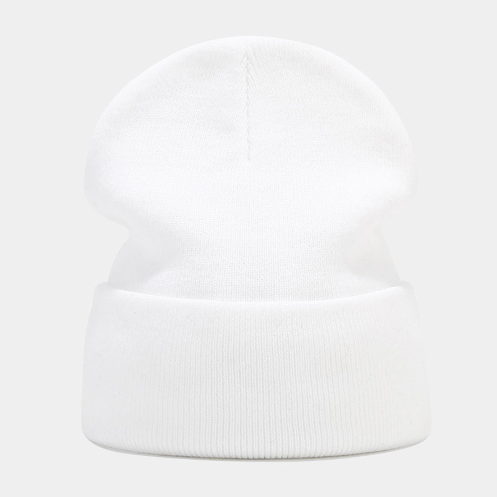 

Модная вязаная шапка, однотонная осенне-зимняя легкая кепка с пластинами, модная теплая шапка на открытом воздухе One Size белый