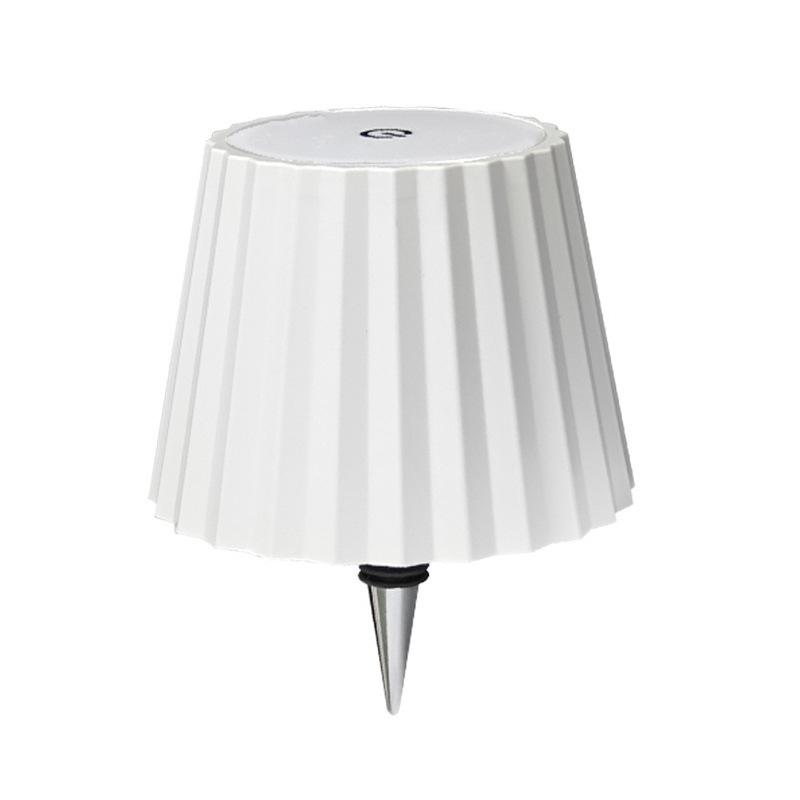 Pleated Lampshade LED Bottle Lamp Mobile Charging Dimmable Bar Restaurant Night Light Bottle Table Lamp Embedded Design