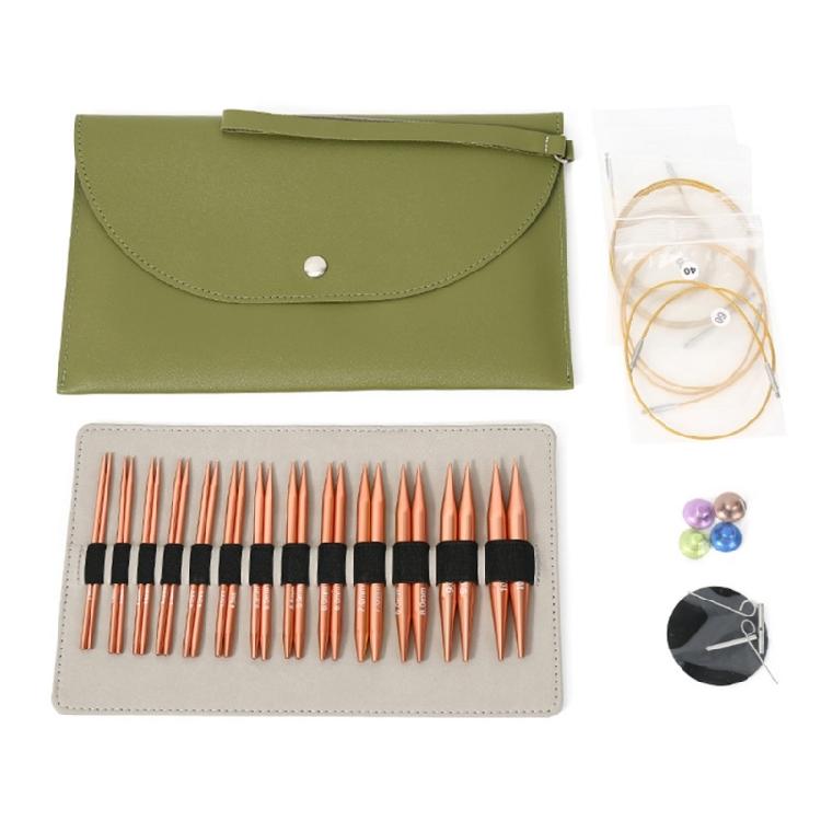13Pairs of Aluminum Circular Knitting Needle Interchangeable Circular Knitting Needle Set for Knitting Sweater Sock
