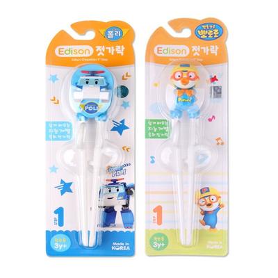 Haeho Poly Chopsticks Level 1 Left Hand + Pororo Chopsticks Level 1 Left Hand Age 3 or Older, 1 Set, Korean Popular Tableware