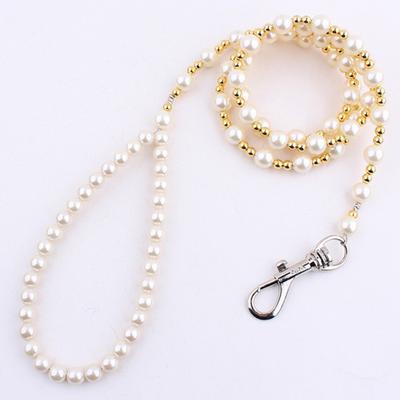 Yousheng Stylish Luxury Pearls Beads Dog Harness Leash Fine Workmanship with Hanging Hook Fashionable Beaded Pet Leash