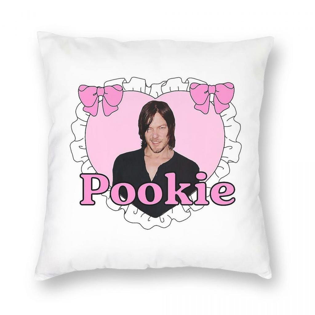Norman Reedus Pookie Lace Heart Square Pillowcase Polyester Linen Velvet Pattern Zip Decor Home Cushion Cover Wholesale