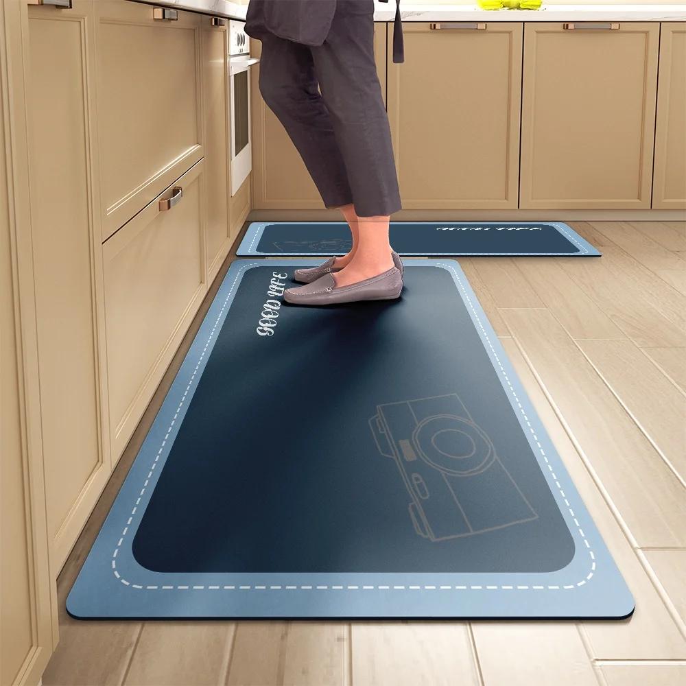 Kitchen Floor Mat Bedroom Living Room Long Bedside Hallway Hallway Soft Washable Carpet Non-slip Bathroom Entrance Doormat