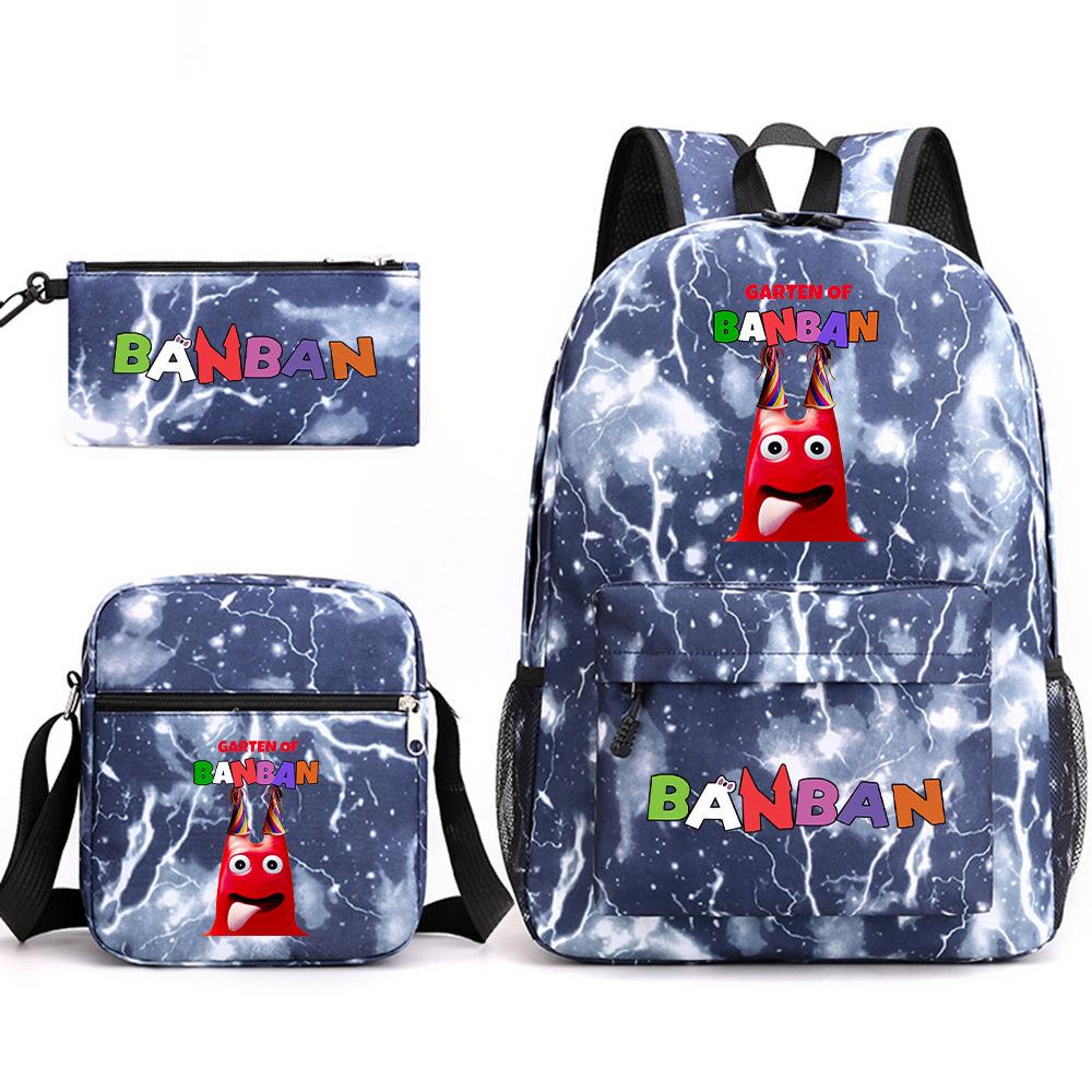 Three-piece Foreign Trade Schoolbag Casual Canvas Backpack Male and Female Students Backpack Printing