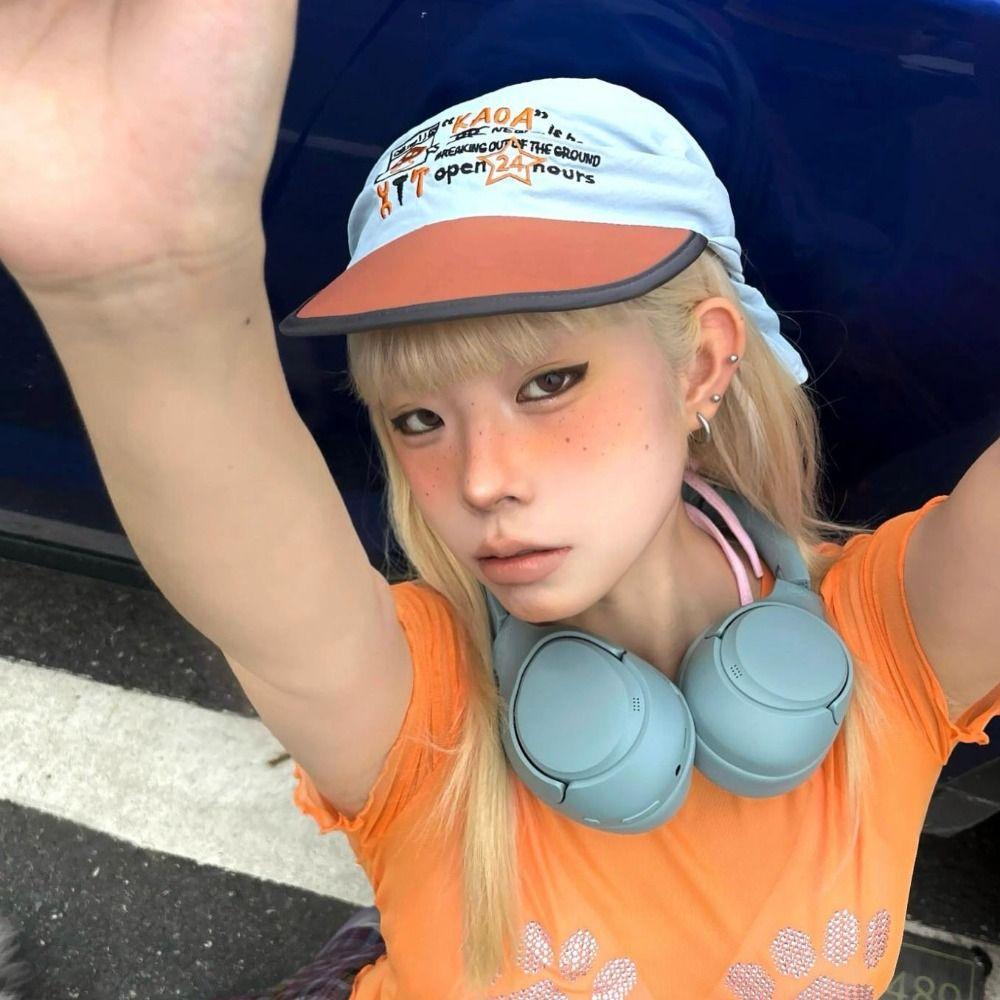 Sunshade Letter Baseball Cap Triangle Headscarf Peaked Cap Leisure Headscarf Baseball Hat Outdoor