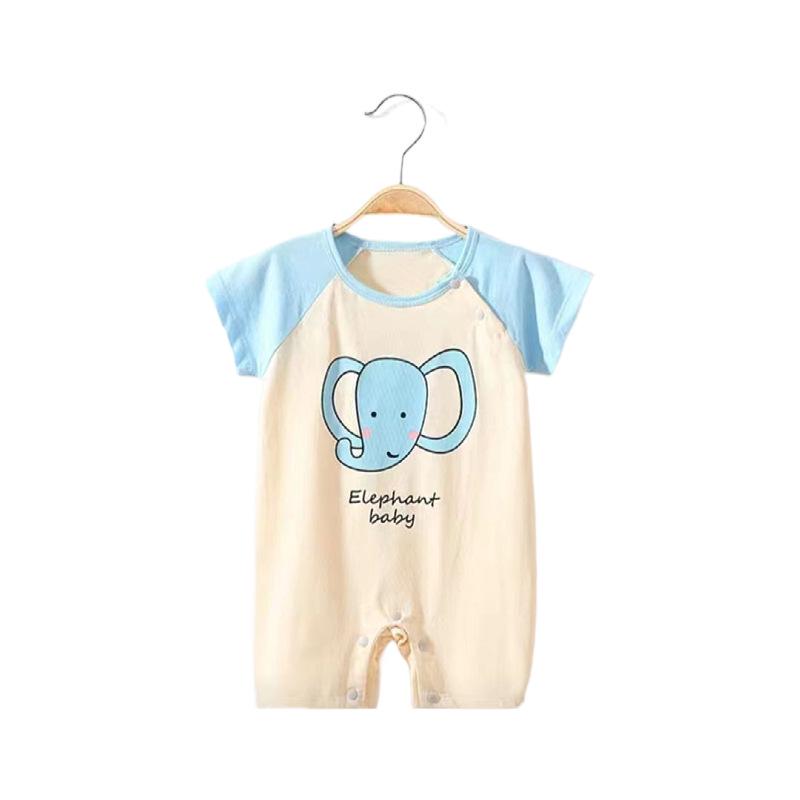 Baby Short-Sleeve Hooded Romper for Summer Outdoors