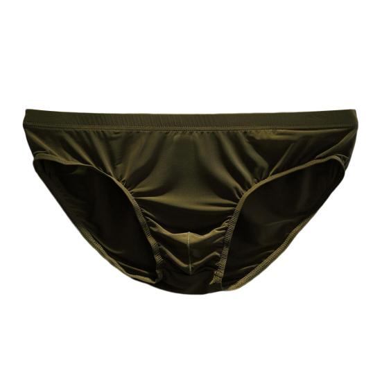 Men Briefs Ice Silk Low Waist Solid Color Ultra Thin Seamless Quick Dry Underpants Panties Underwear for Daily Wear