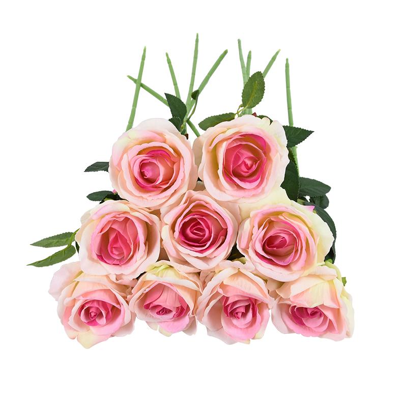 50cm Artificial Rose Flower Branch Long Stem Red Rose Bouquet for Wedding Table Arrangements Home Decoration Valentines Day Gift
