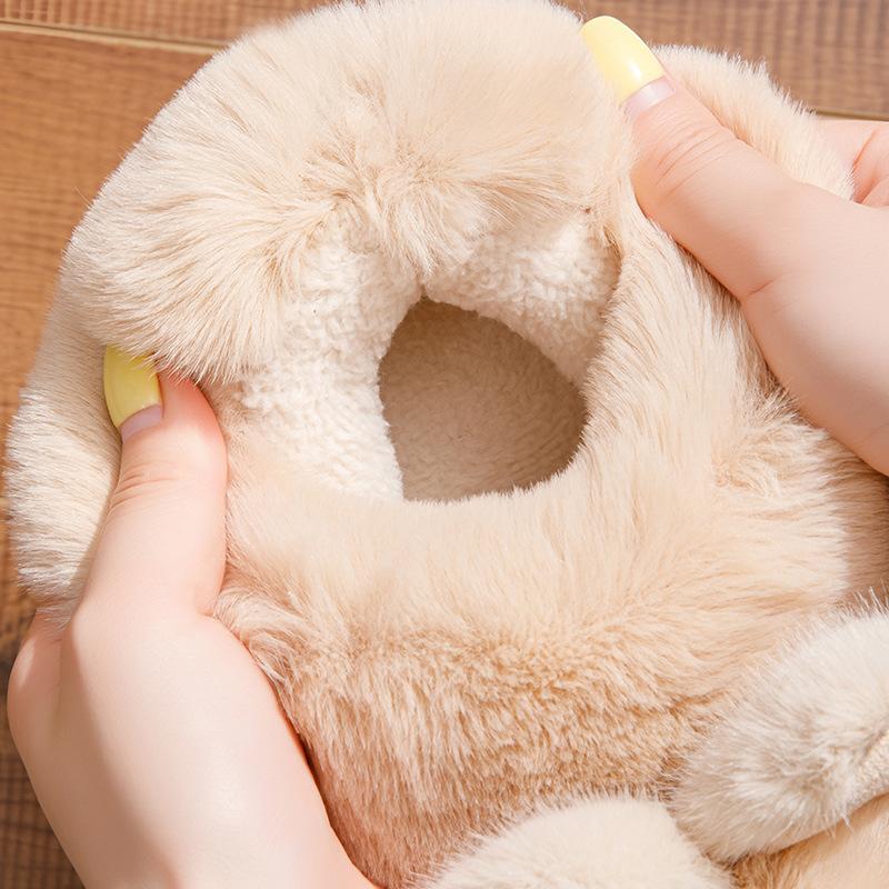 Root Cotton Slippers Autumn and Winter 2025 New Indoor Home Warmth Plush Cotton Shoes Outer Wear