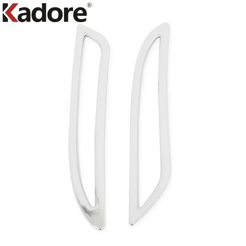 For Tesla Model S 2017 2018   Chrome Car Rear Bumper Fog Light Lamp Cover Trim Tail Foglights Bezel Trims Accessories