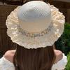 Handmade Wide Brim Bucket Hat Summer Sunshade Hat Lolita Straw Sun Hat  Women Girls