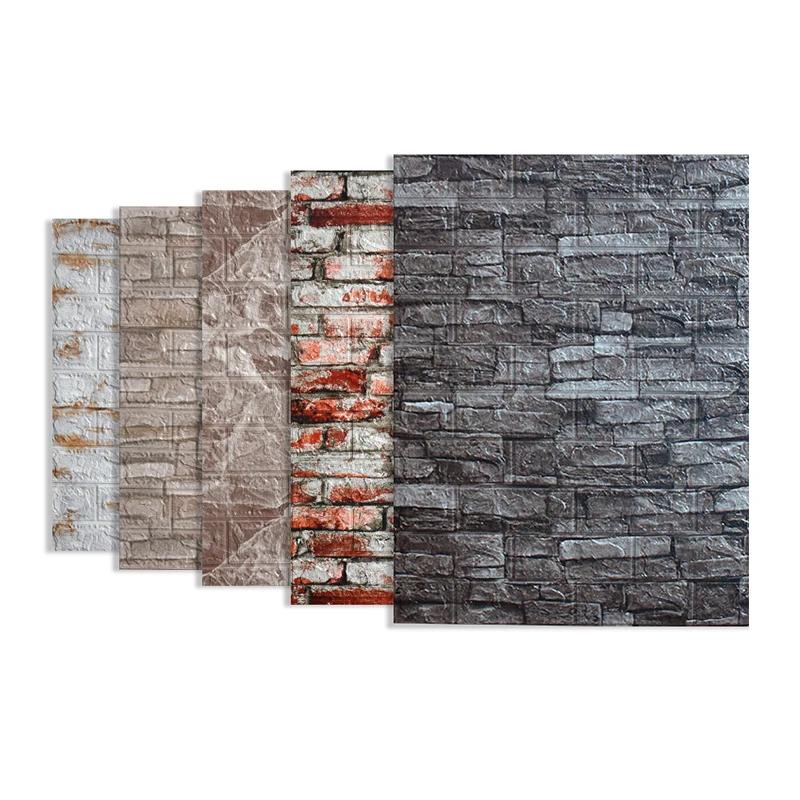

5/10pcs 70*77cm 3D Brick Wall Paper for Living Room Bedroom TV Wall Waterproof Self-Adhesive Wallpaper Foam DIY Wall Stickers 5pcs 77x70x0.5cm
