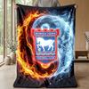 Coperta in Flanella con Stampa Calcio Ipswich Town, Coperta Morbida Calda Leggera per Divano Letto Campeggio
