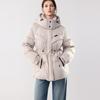 ELLE Solid Color Loose Fit Hooded Long Sleeve Down Jacket Women Outerwear EY52516
