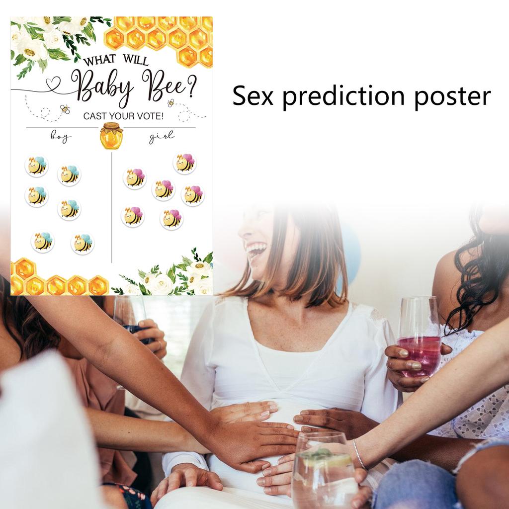 Gender Announcement Party Decorations Baby Shower Voting Poster and Stickers Boy or Girl Gender Predictions Kits