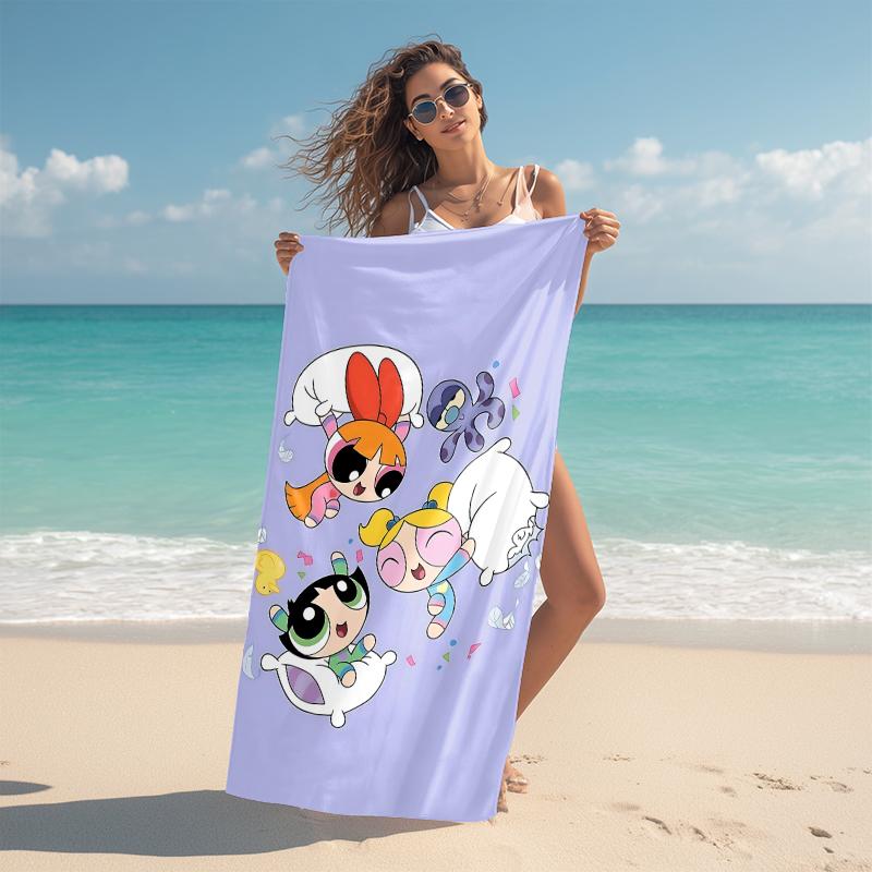 1Pc Powerpuff Girls Adventure Beach Towel Microfiber Beach Towel Thin Absorbent For Beach Swimming Yoga Bath Sports 0917297