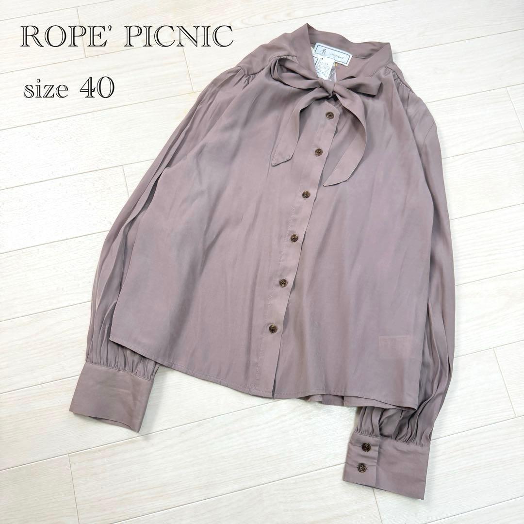 Brand new with tag Rope Picnic Bowtie Blouse Ribbon Tie Long Sleeve Dull Pink L